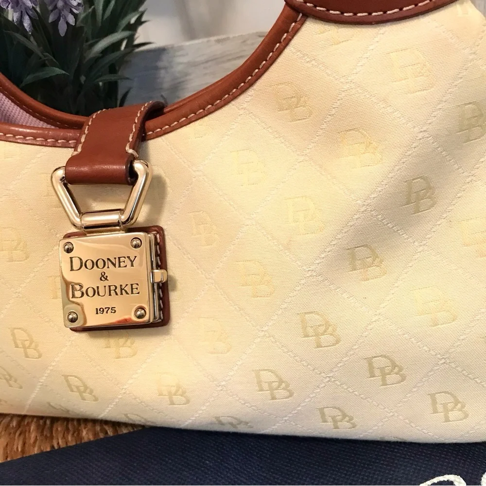 Dooney & Bourke Signature Monogram Jacquard Crescent Hobo Bag Y2K